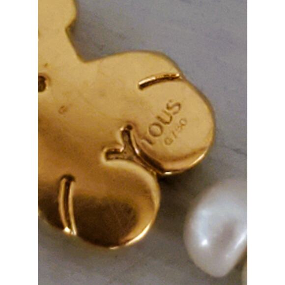 18K Gold Tous Sweet Dolls Pearls and Bear Motif Bracelet - Picture 3 of 5